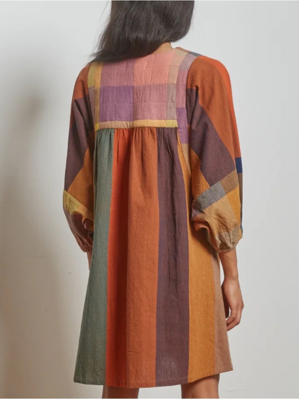 Rujuta Sheth Rory Dress in Confetti Chex X Stripes 2XL / 3XL - Picture 10 of 14